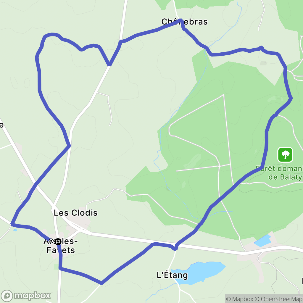 Ars-les-Favets : carte du parcours de randonnée - France