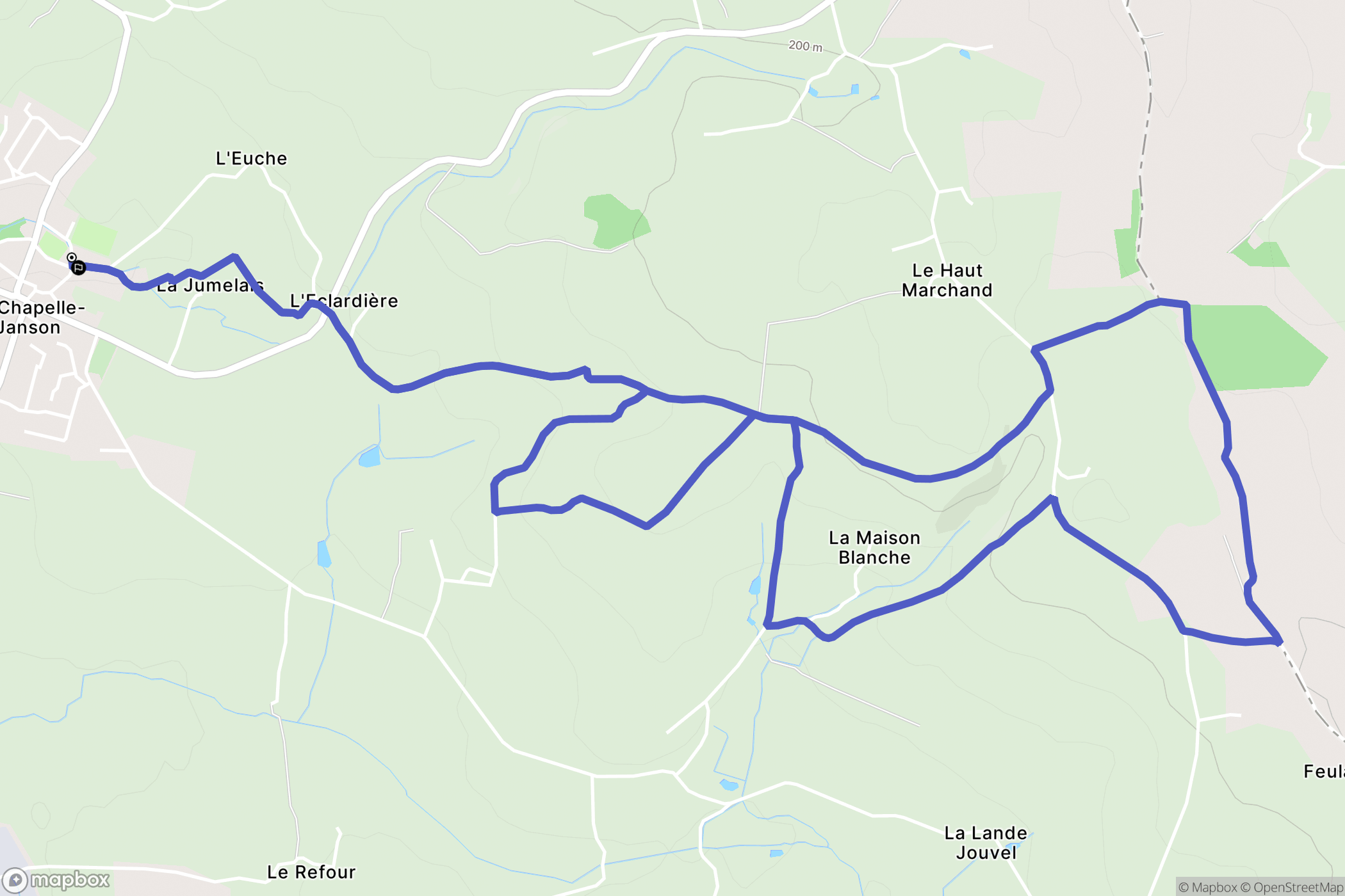 La Chapelle-Fleurigné : carte du parcours de randonnée - France