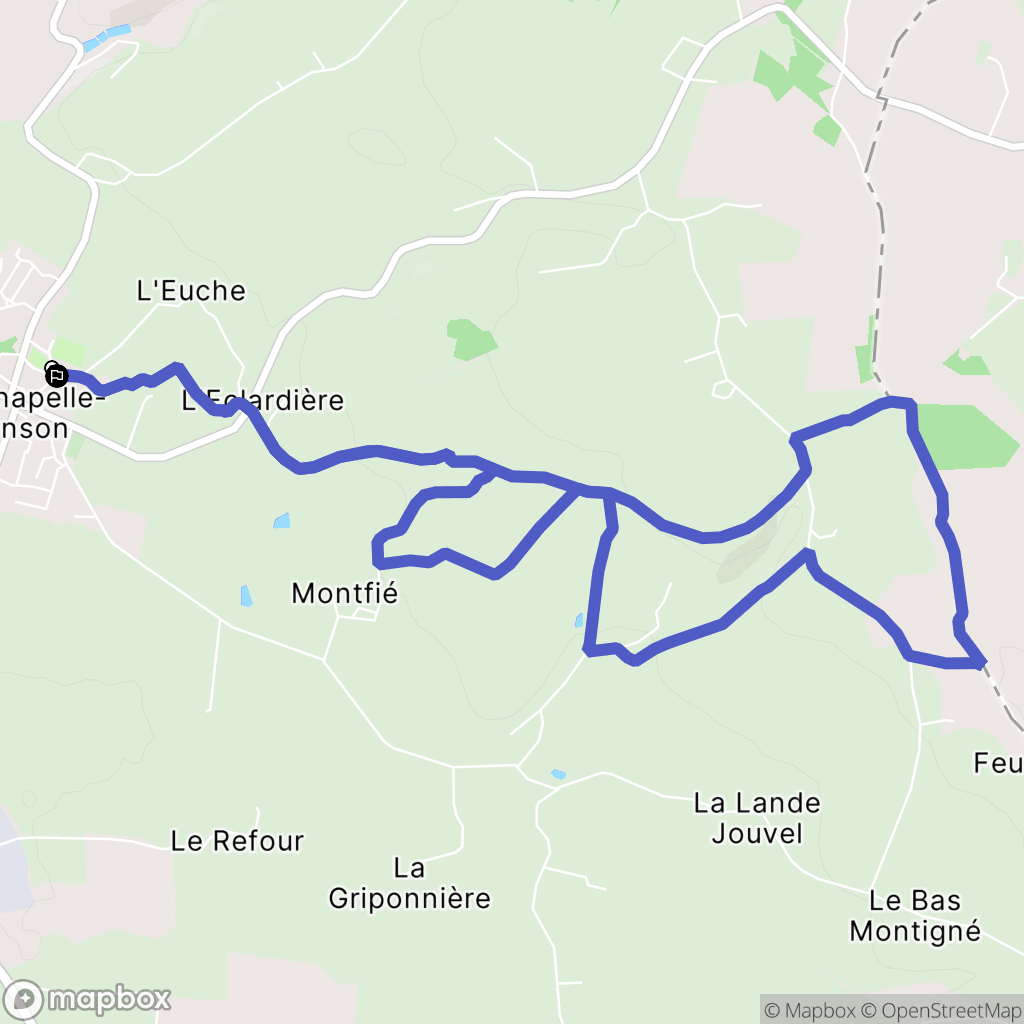 La Chapelle-Fleurigné : carte du parcours de randonnée - France