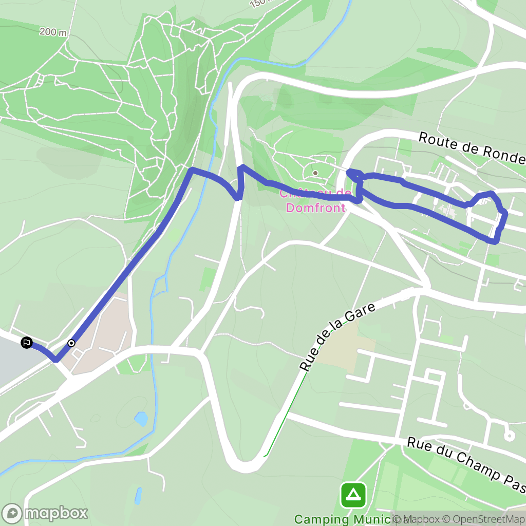 Domfront en Poiraie : carte du parcours de randonnée - France
