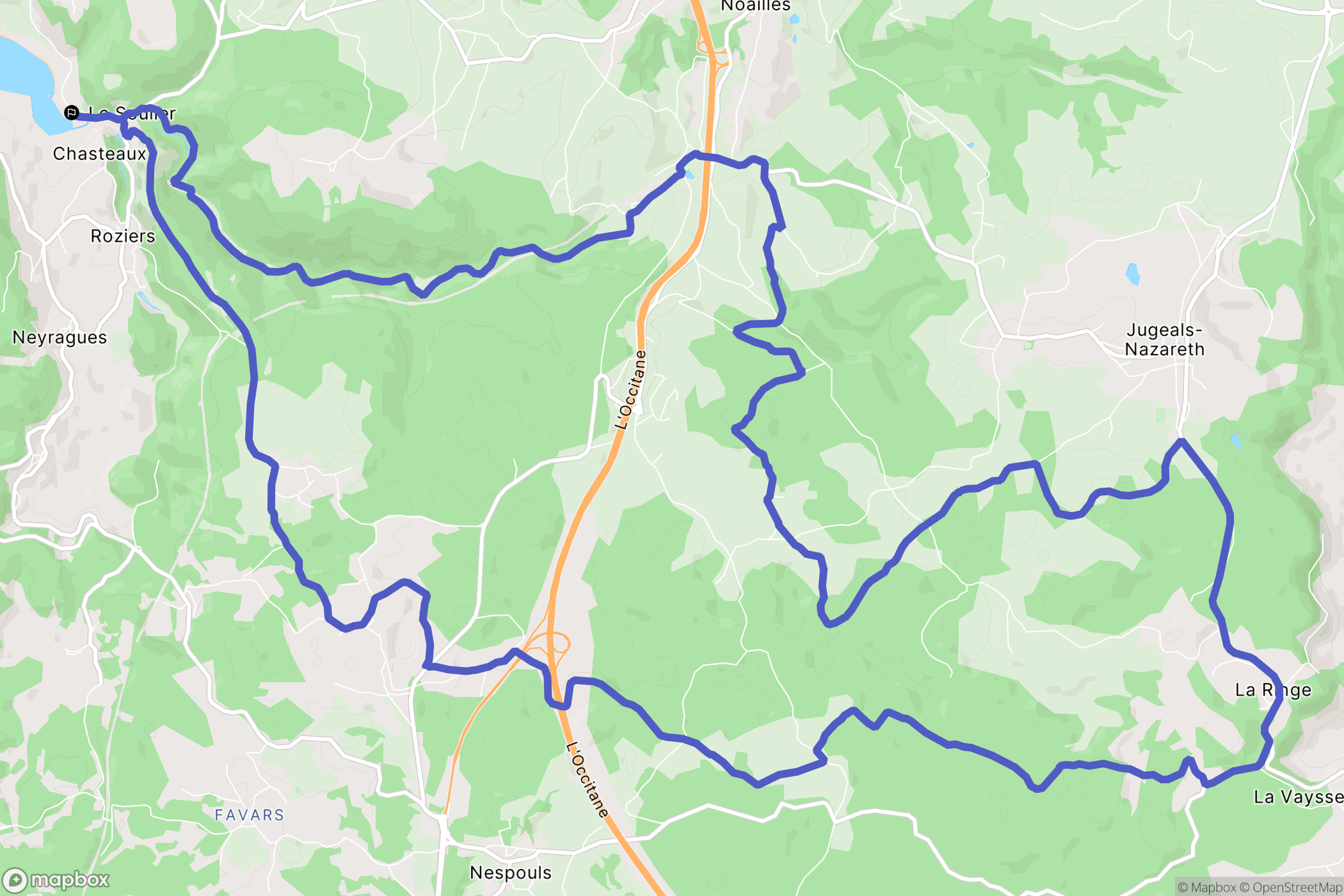 Lissac-sur-Couze : carte du parcours de randonnée - France