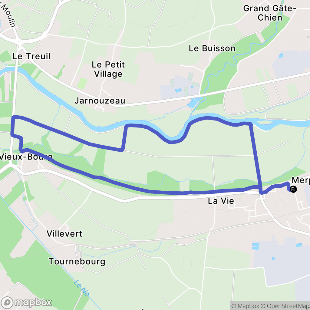 Merpins : carte du parcours de randonnée - France