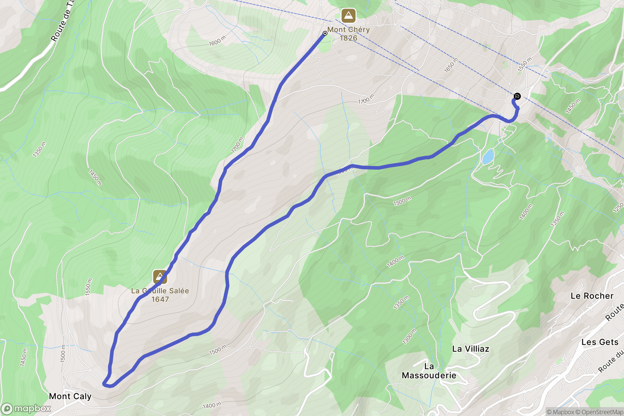 Les Gets : carte du parcours de randonnée - France
