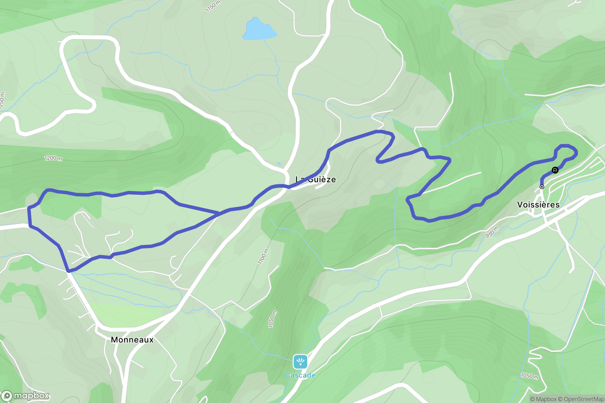 Chambon-sur-Lac : carte du parcours de randonnée - France