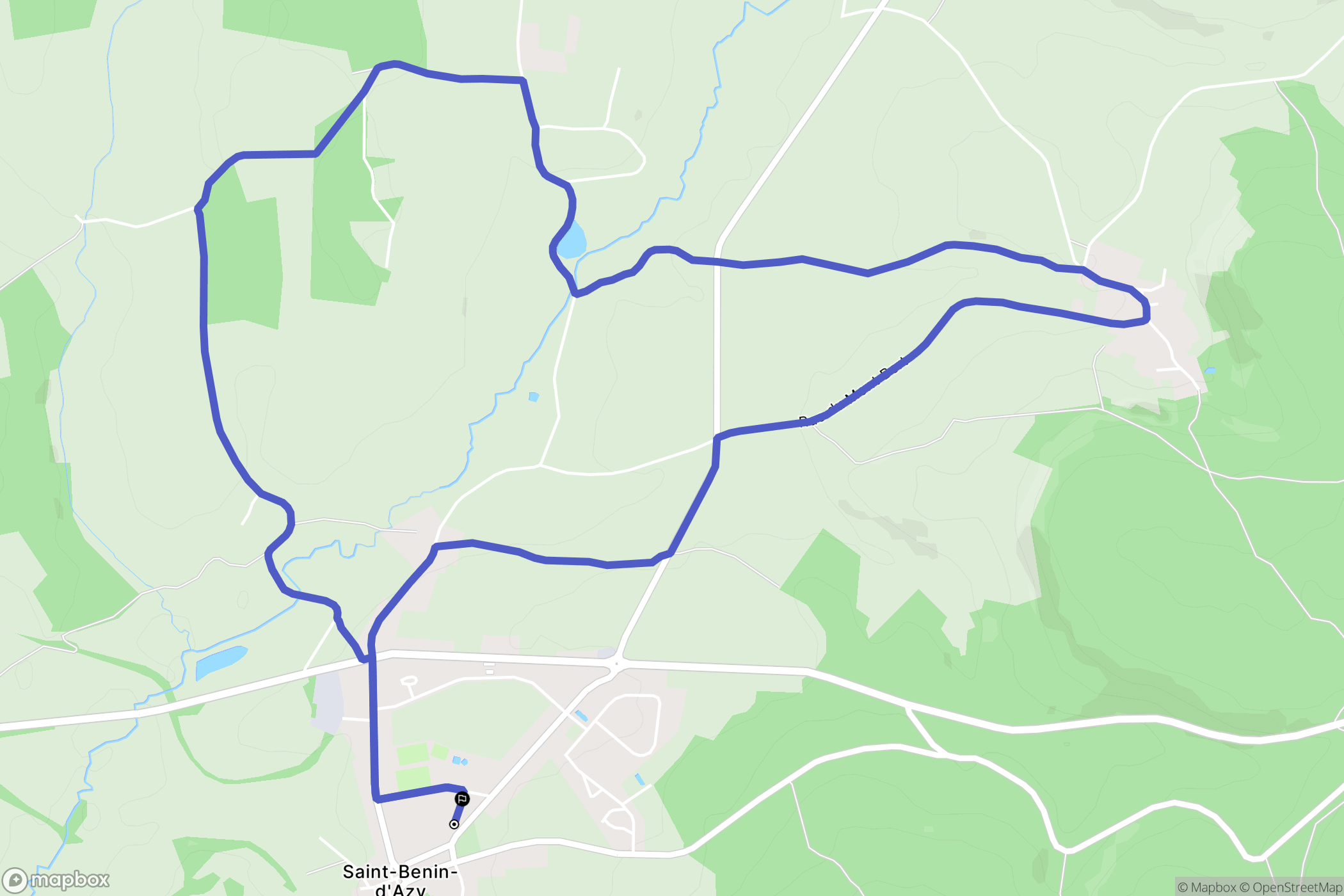 Saint-Benin-d'Azy : carte du parcours de randonnée - France