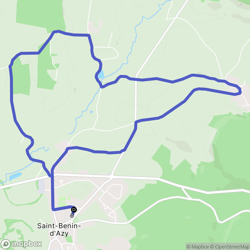 Saint-Benin-d'Azy : carte du parcours de randonnée - France