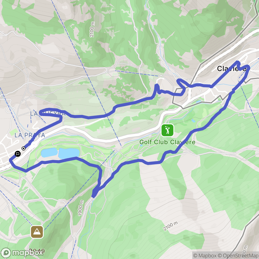Montgenèvre : carte du parcours de randonnée - France