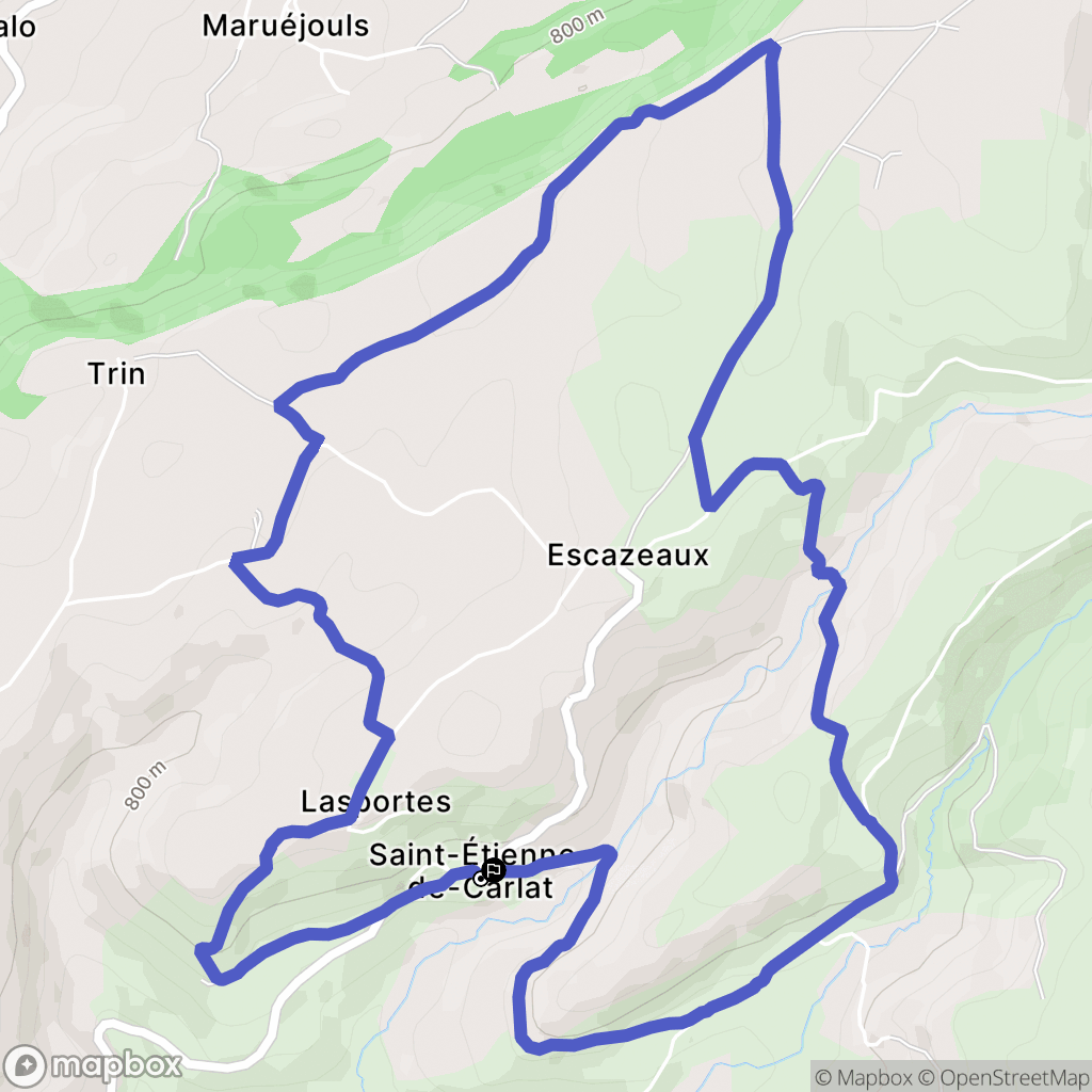 Saint-Étienne-de-Carlat : carte du parcours de randonnée - France