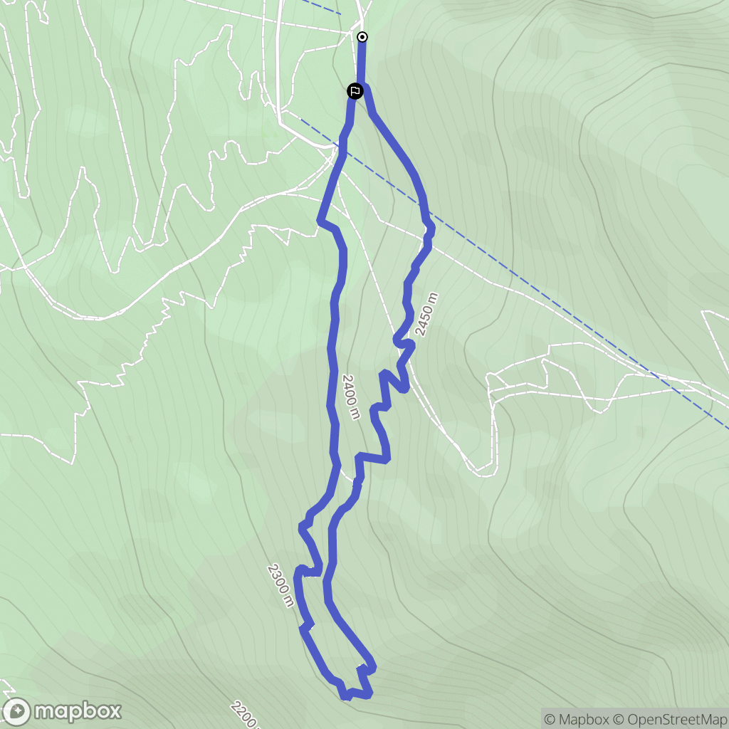 Les Deux Alpes : carte du parcours de randonnée - France