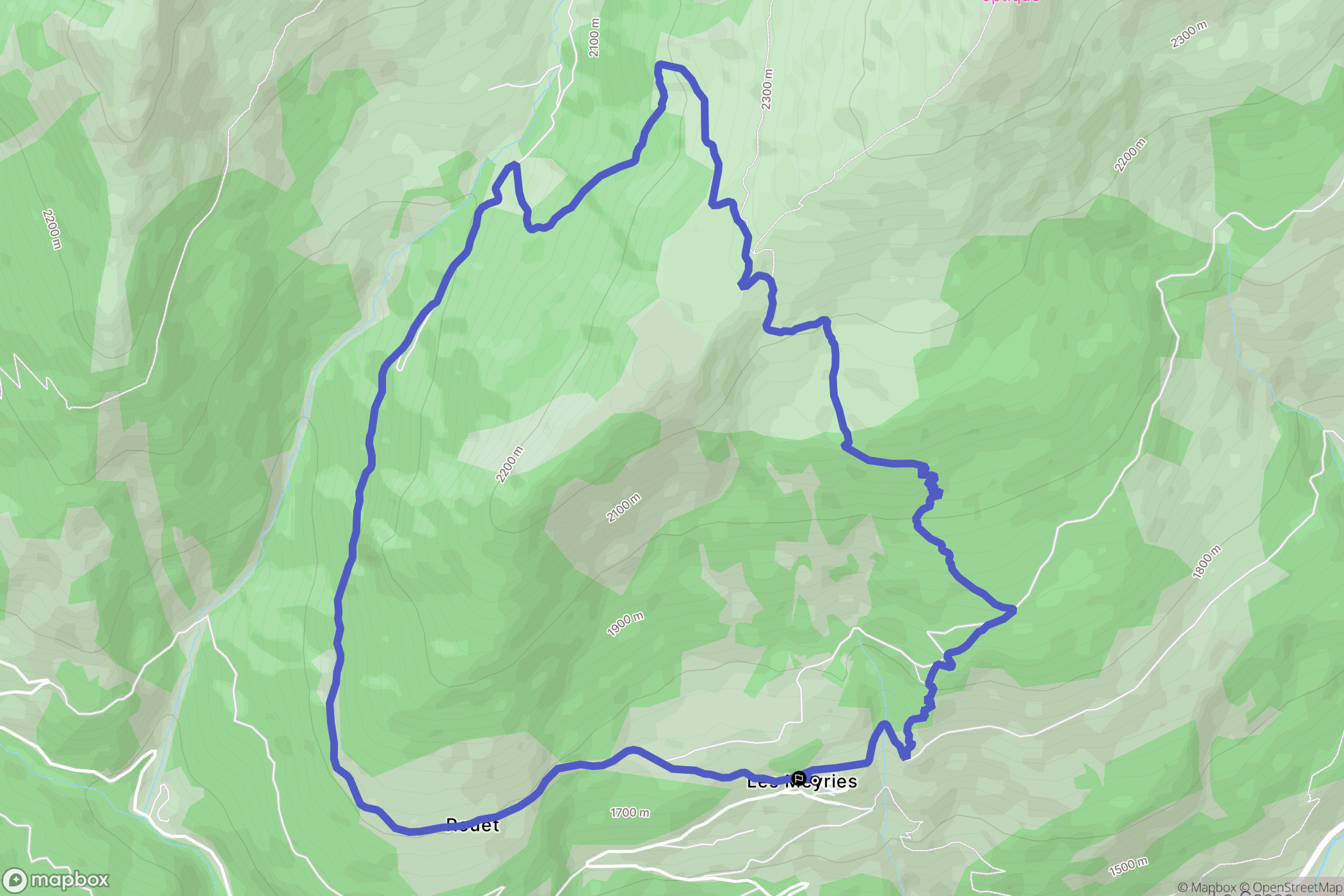 Château-Ville-Vieille : carte du parcours de randonnée - France