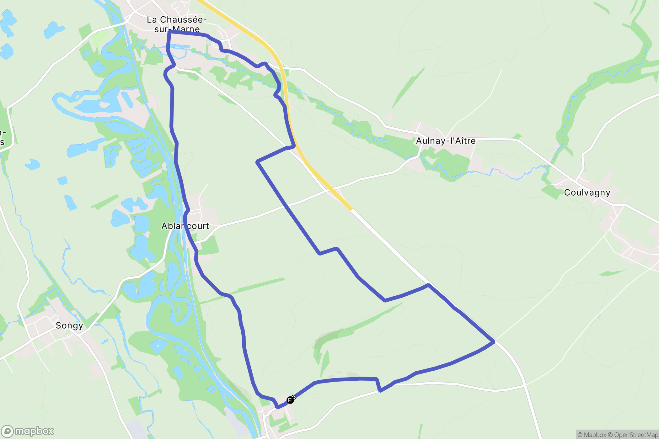 Soulanges : carte du parcours de randonnée - France