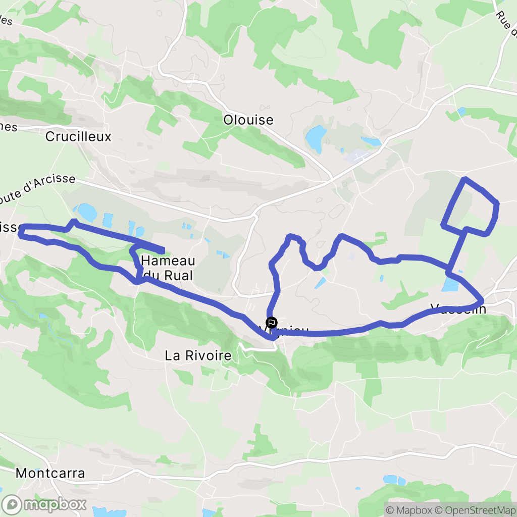 Vignieu : carte du parcours de randonnée - France