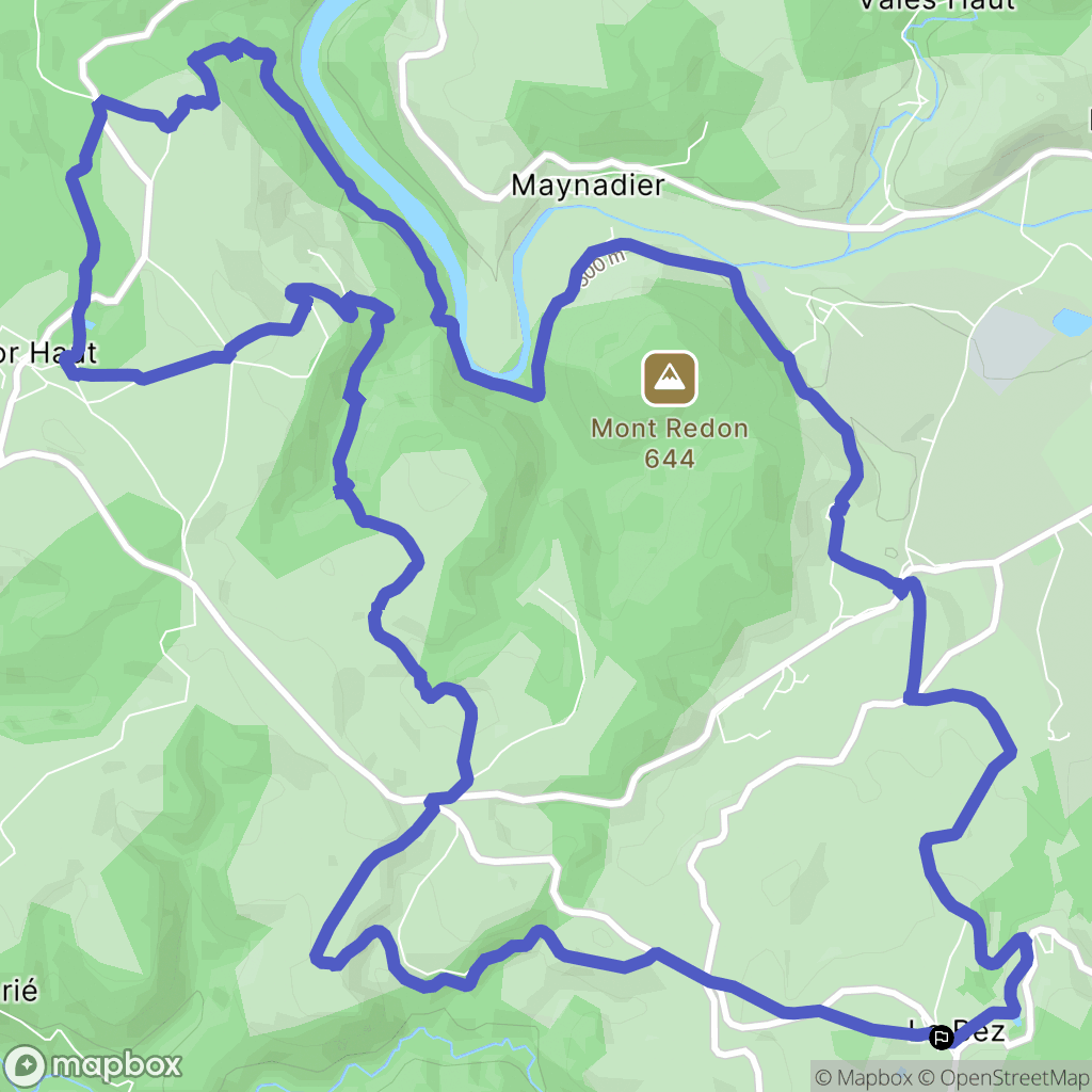 Le Bez : carte du parcours de randonnée - France