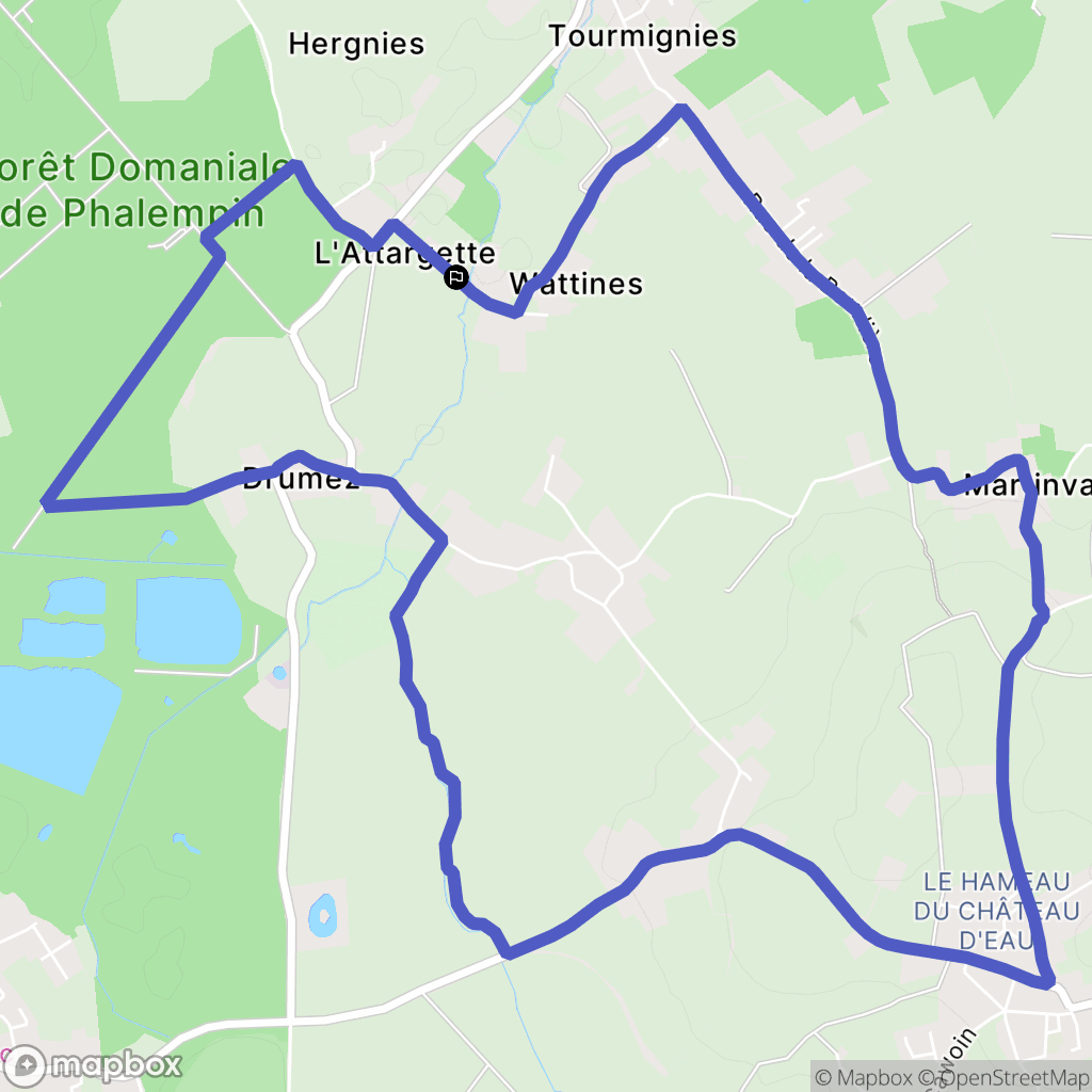 Attiches : carte du parcours de randonnée - France
