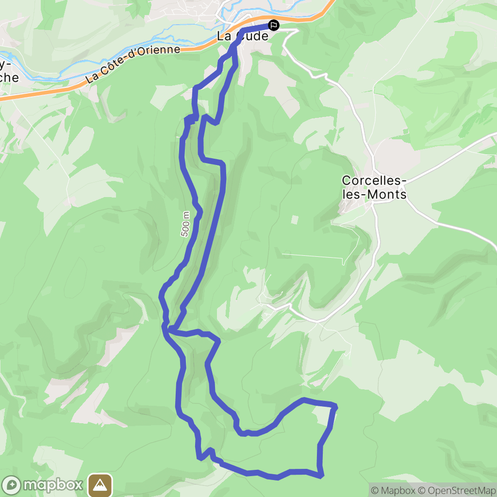 Velars-sur-Ouche : carte du parcours de randonnée - France