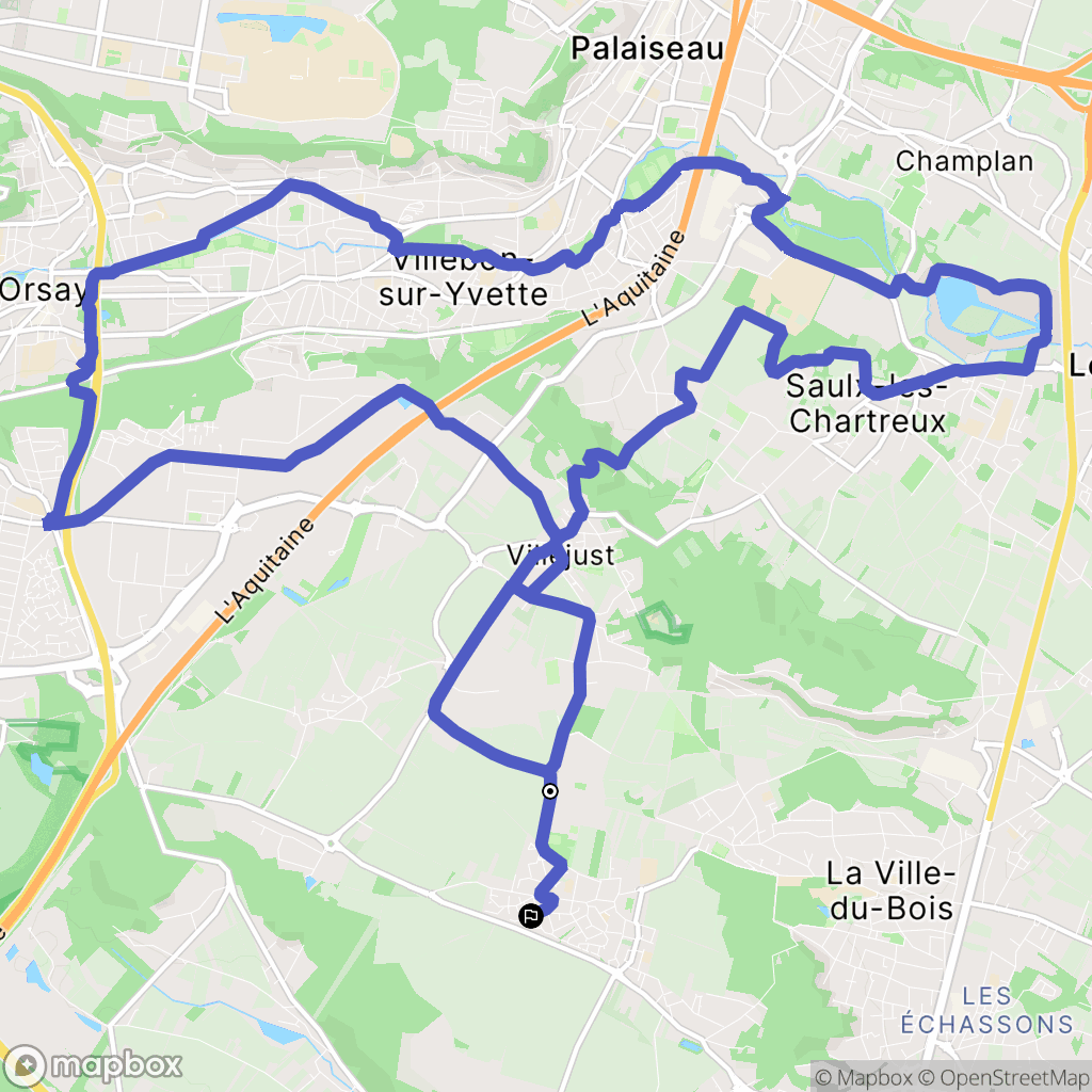 Nozay : carte du parcours de randonnée - France