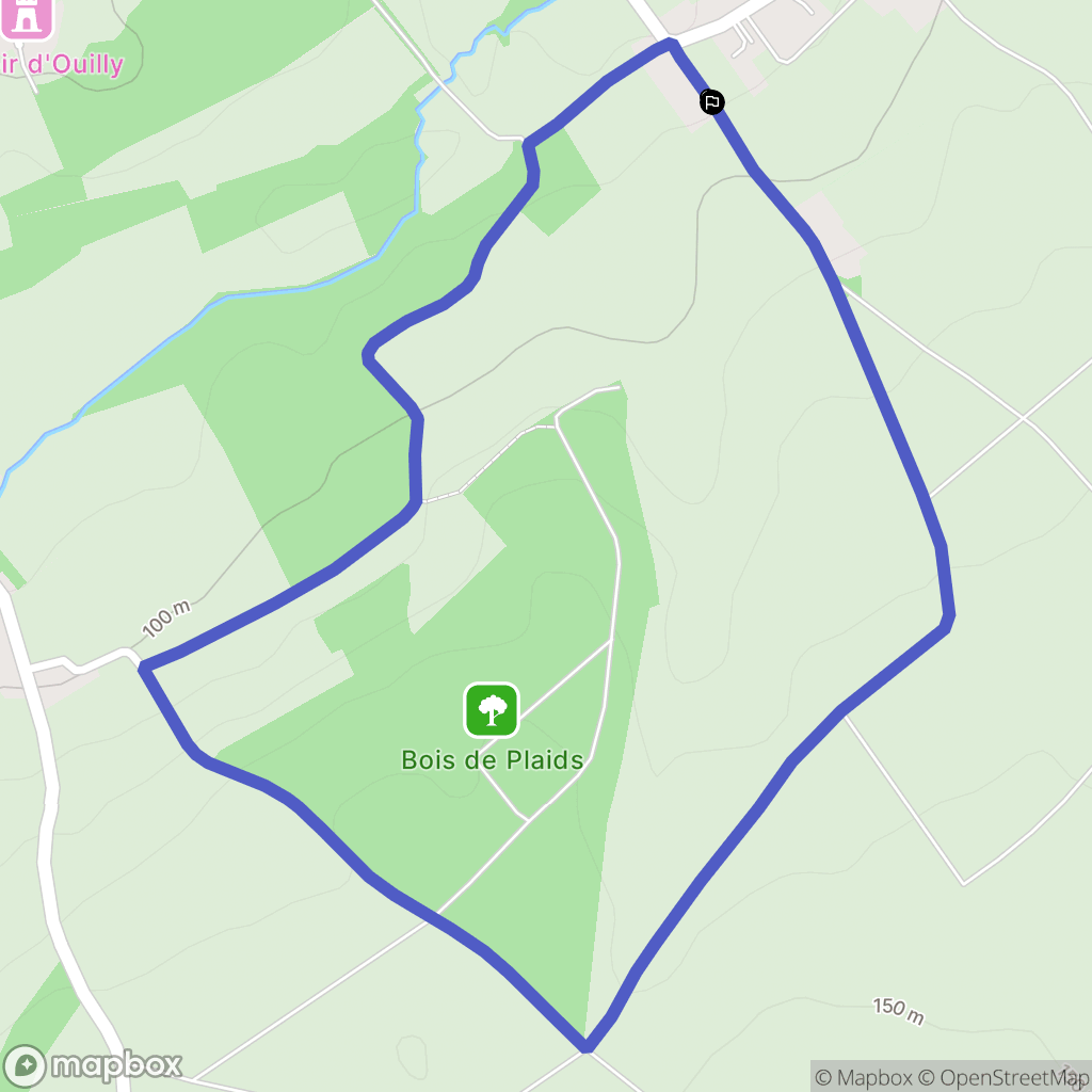 Ouilly-le-Tesson : carte du parcours de randonnée - France