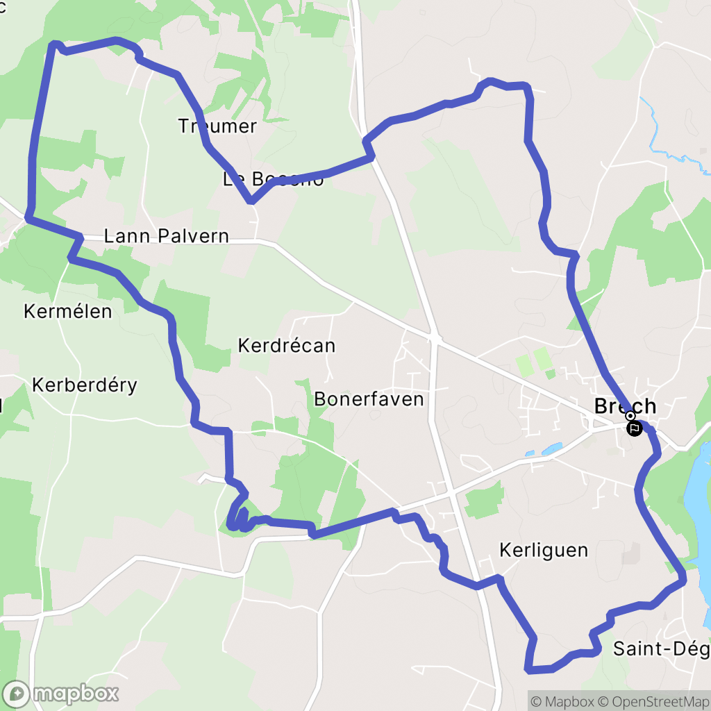 Brech : carte du parcours de randonnée - France