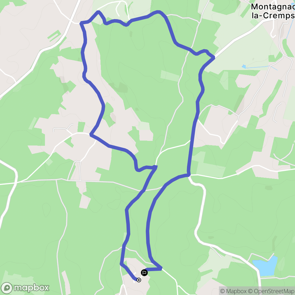 Eyraud-Crempse-Maurens : carte du parcours de randonnée - France