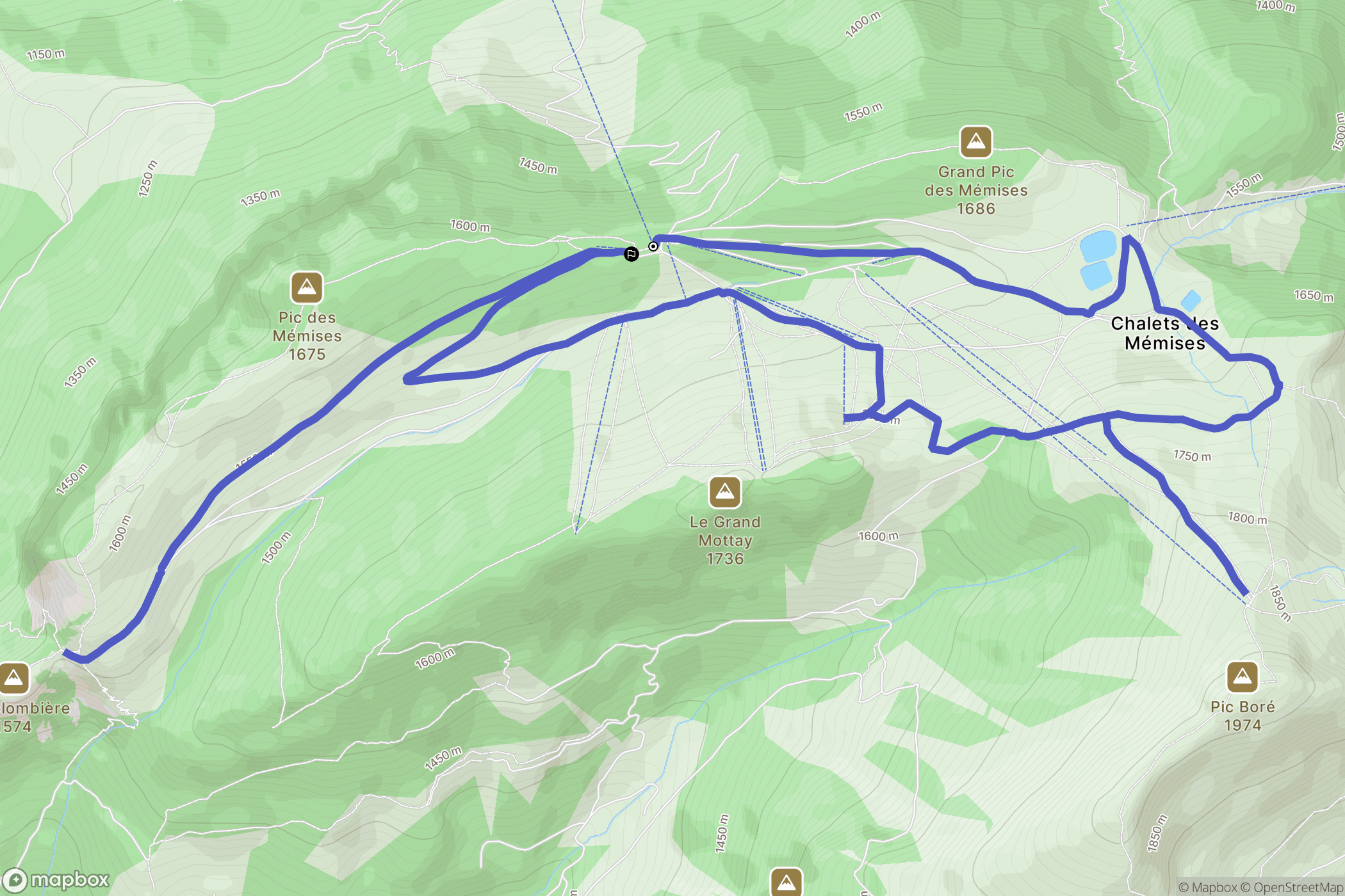 Thollon-les-Mémises : carte du parcours de randonnée - France