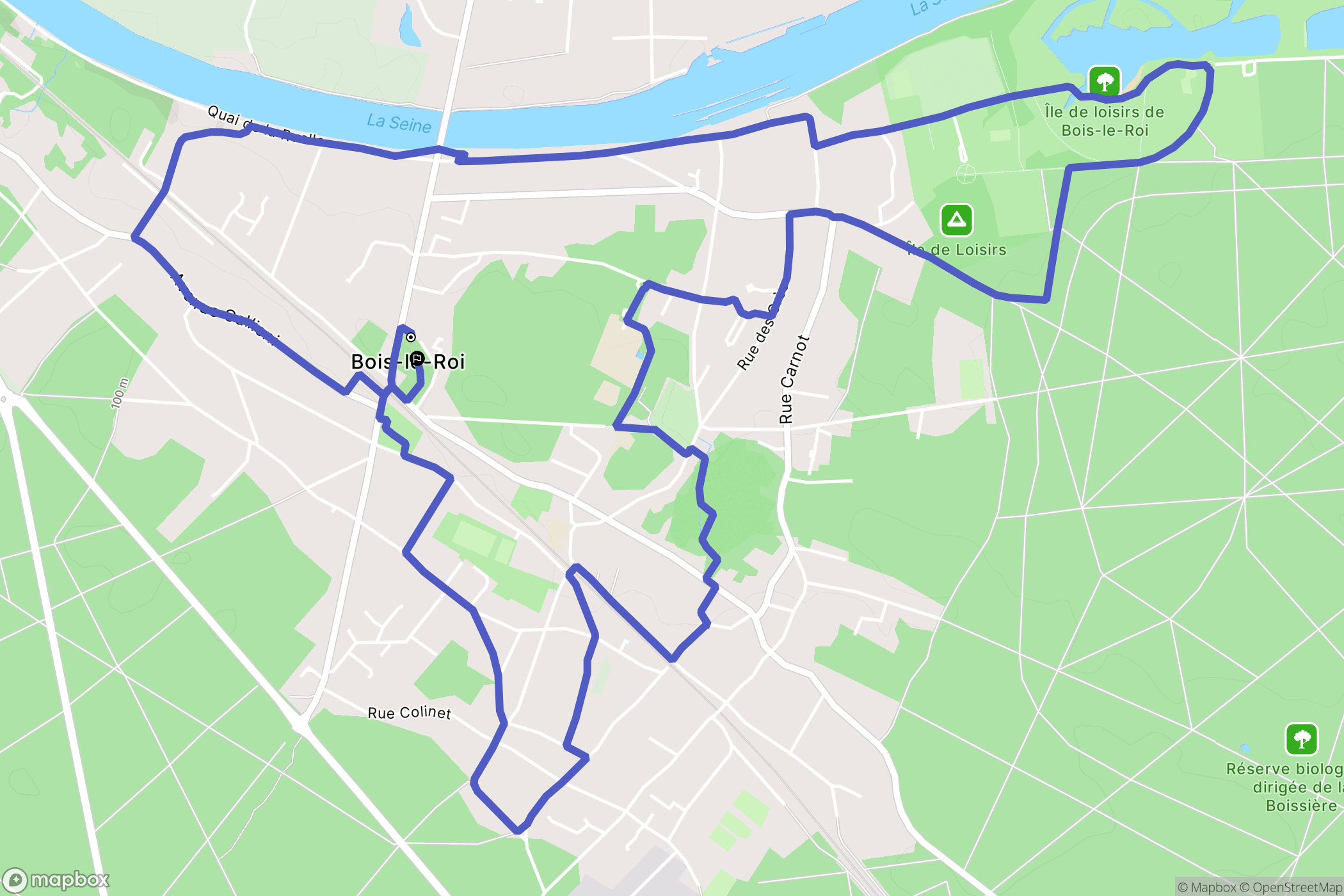 Bois-le-Roi : carte du parcours de randonnée - France
