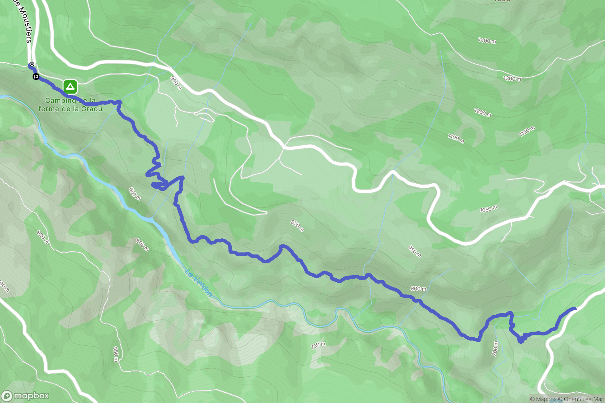 La Palud-sur-Verdon : carte du parcours de randonnée - France