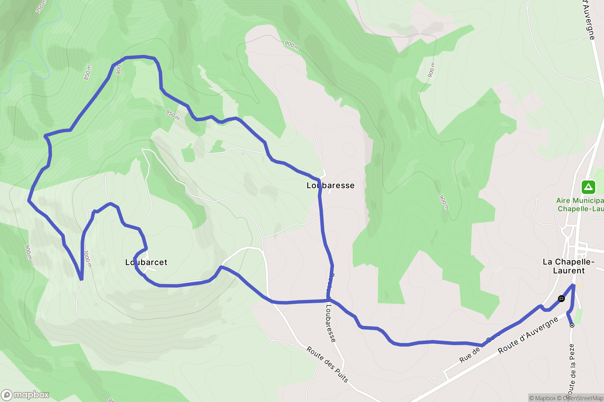 La Chapelle-Laurent : carte du parcours de randonnée - France