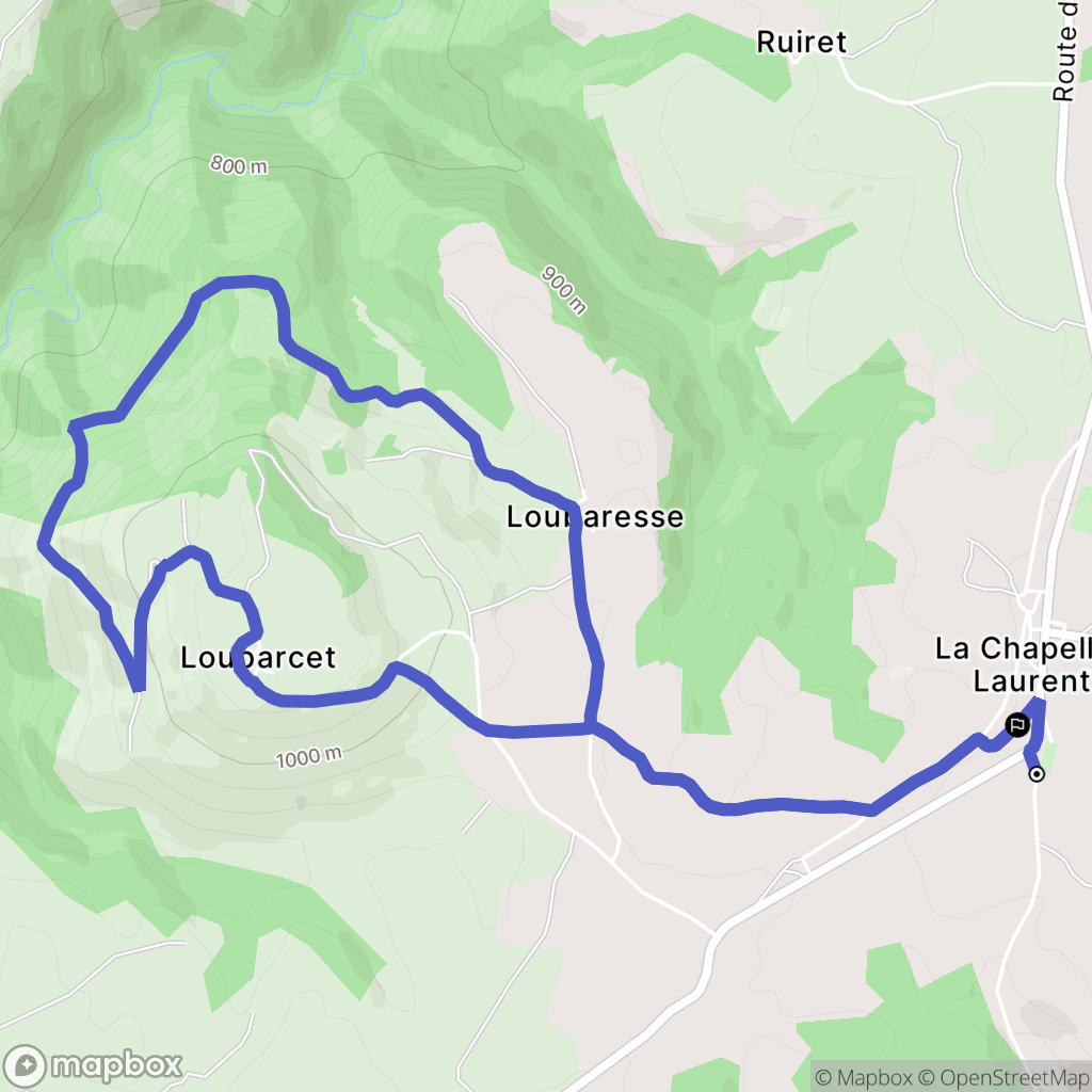 La Chapelle-Laurent : carte du parcours de randonnée - France