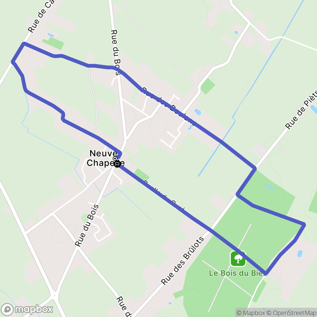 Neuve-Chapelle : carte du parcours de randonnée - France