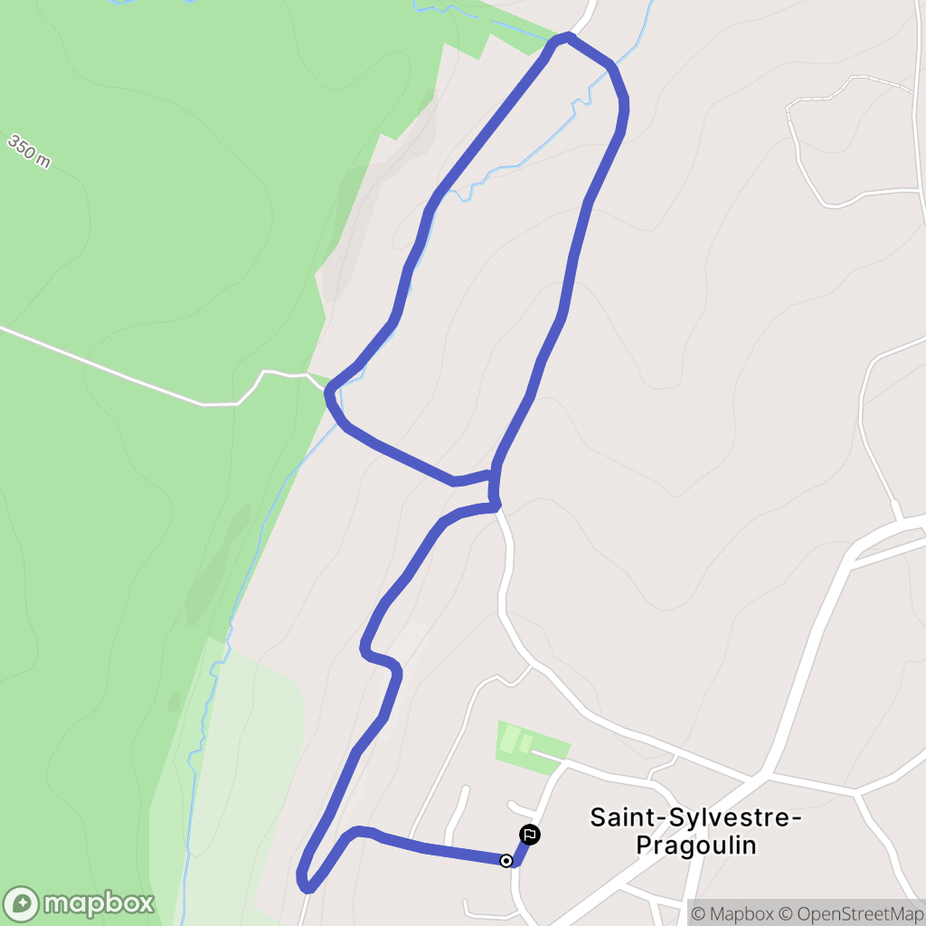 Saint-Sylvestre-Pragoulin : carte du parcours de randonnée - France