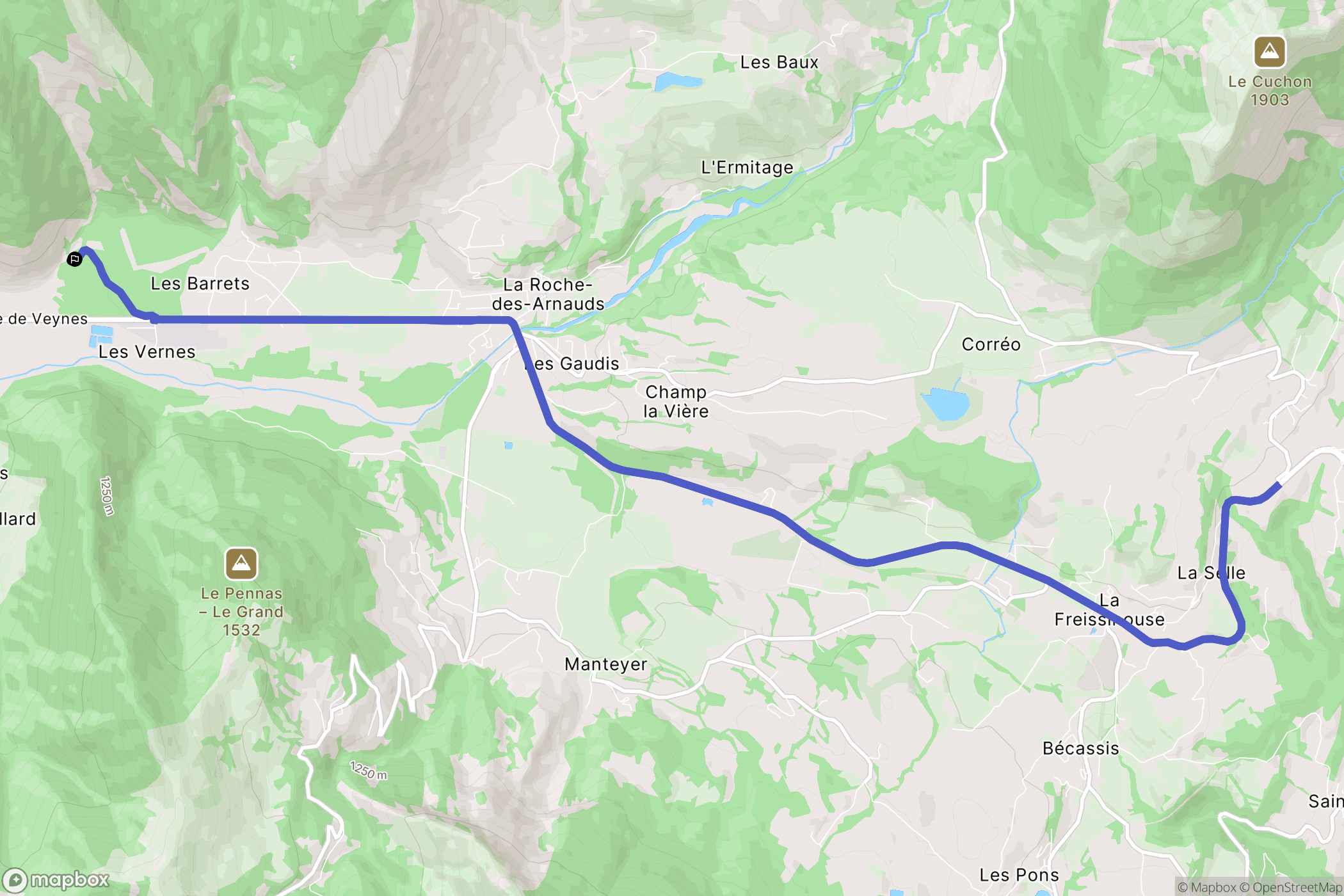 La Roche-des-Arnauds : carte du parcours de randonnée - France
