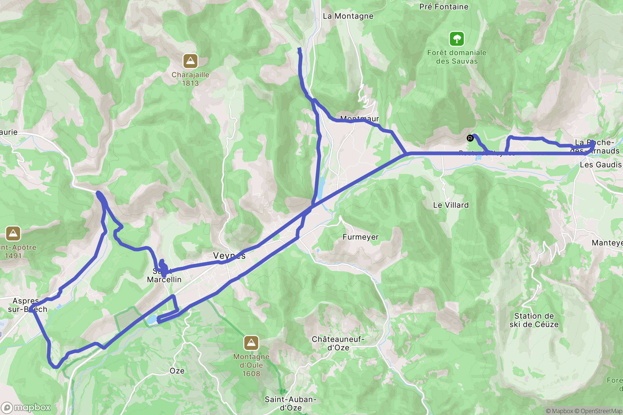 La Roche-des-Arnauds : carte du parcours de randonnée - France
