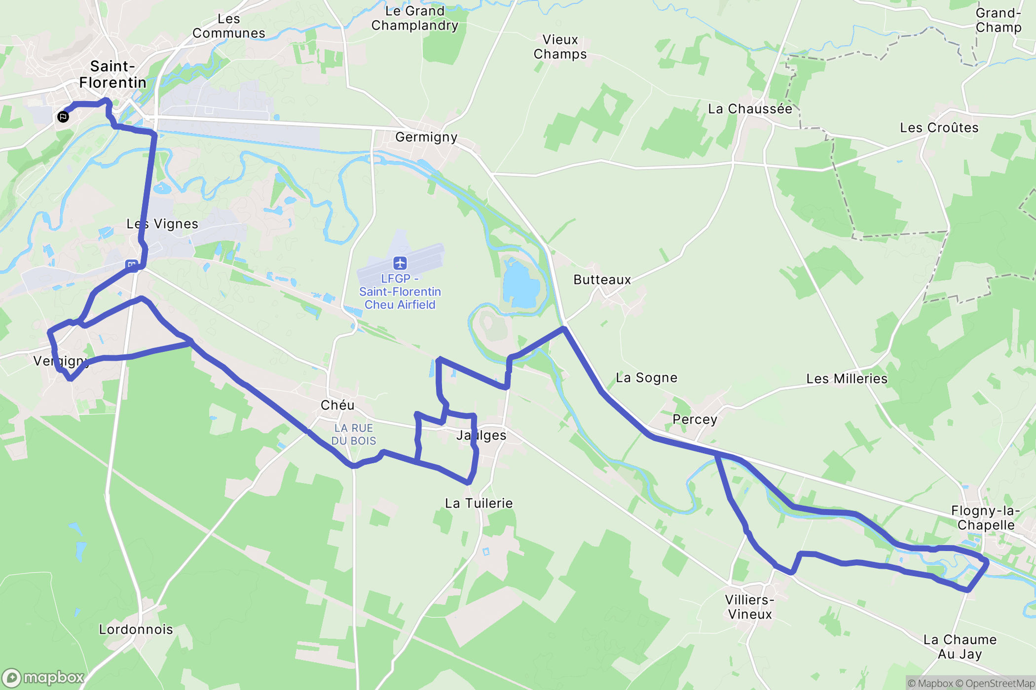 Saint-Florentin : carte du parcours de randonnée - France