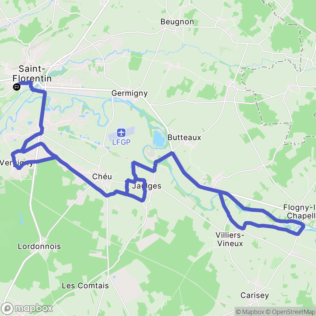 Saint-Florentin : carte du parcours de randonnée - France