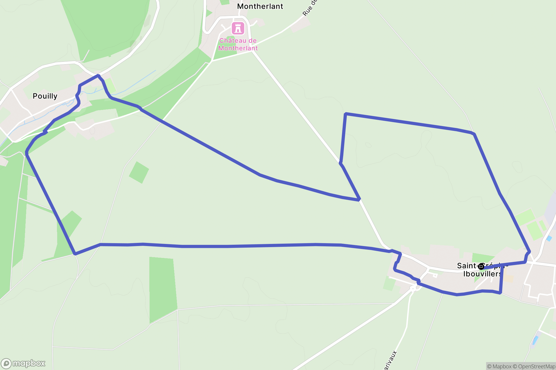 Saint-Crépin-Ibouvillers : carte du parcours de randonnée - France