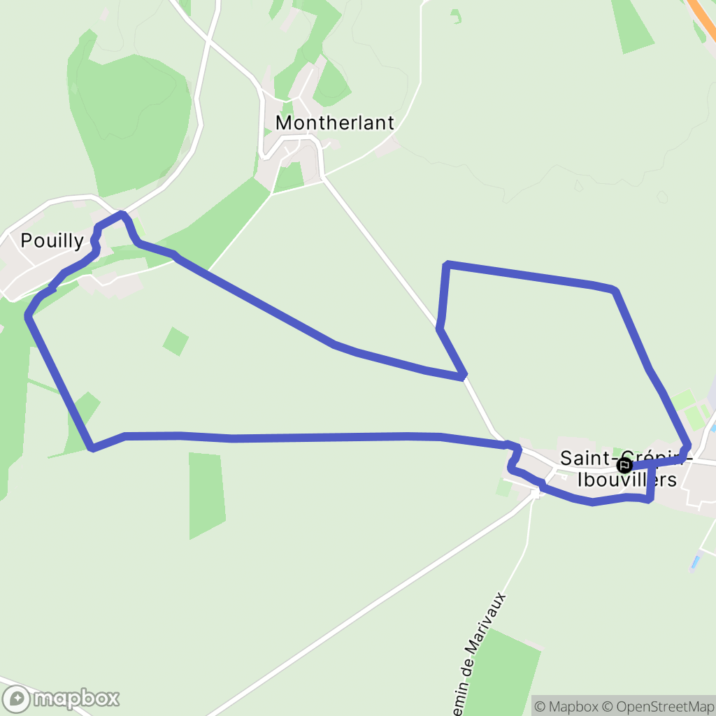 Saint-Crépin-Ibouvillers : carte du parcours de randonnée - France