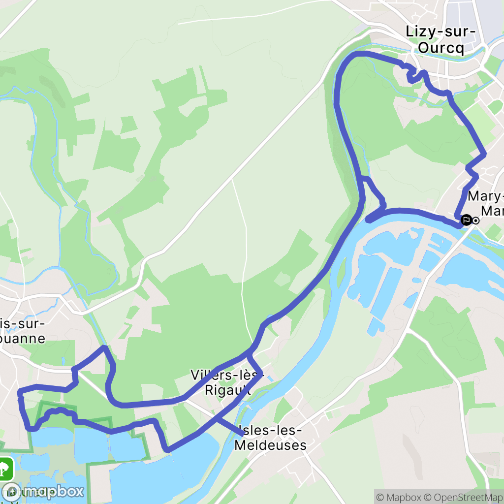 Mary-sur-Marne : carte du parcours de randonnée - France