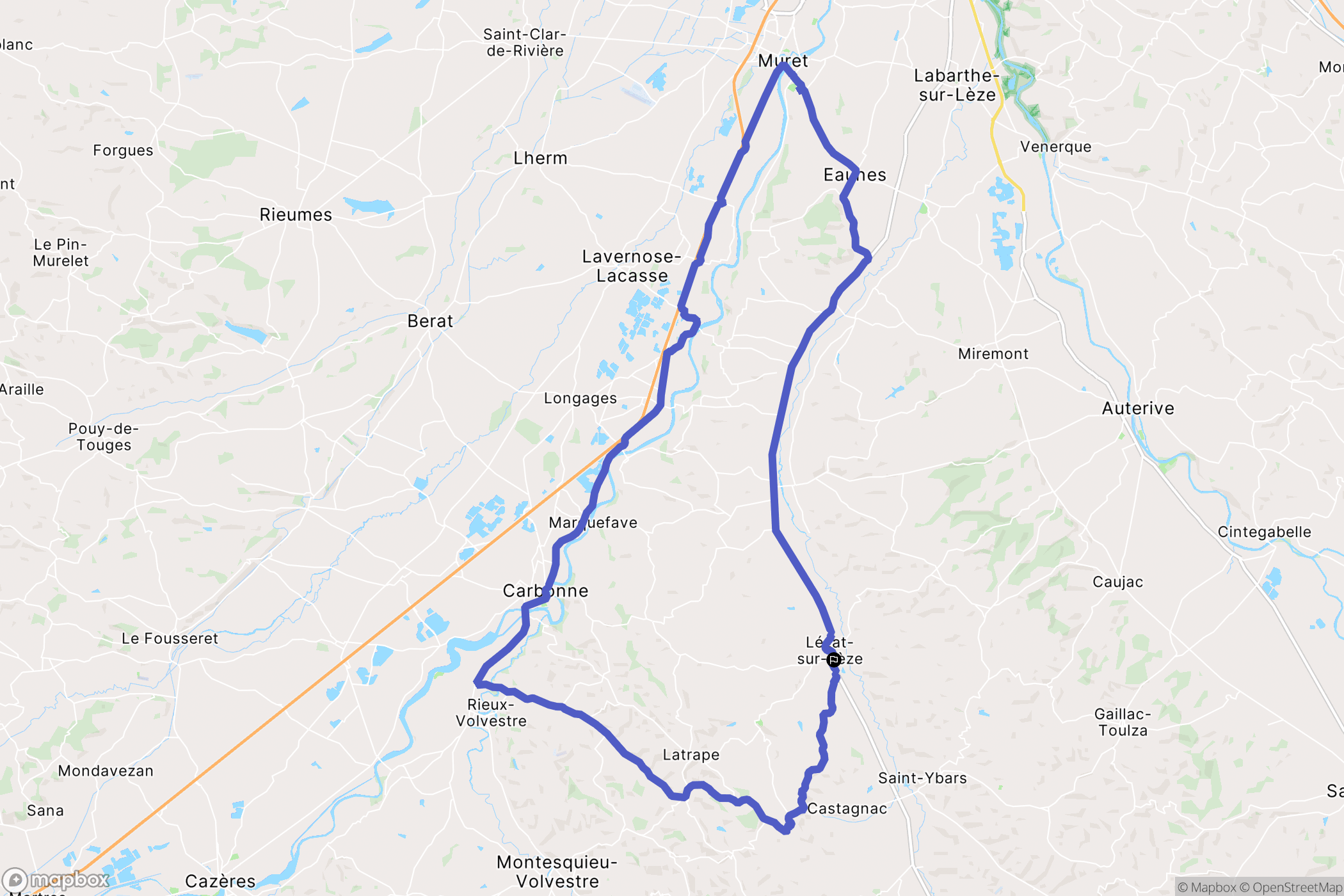 Lézat-sur-Lèze : carte du parcours de randonnée - France