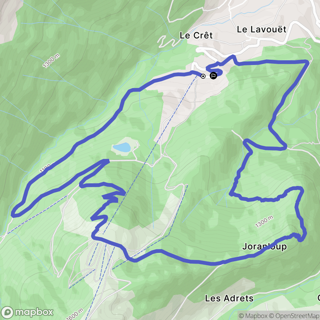 Saint-Jean-d'Aulps : carte du parcours de randonnée - France