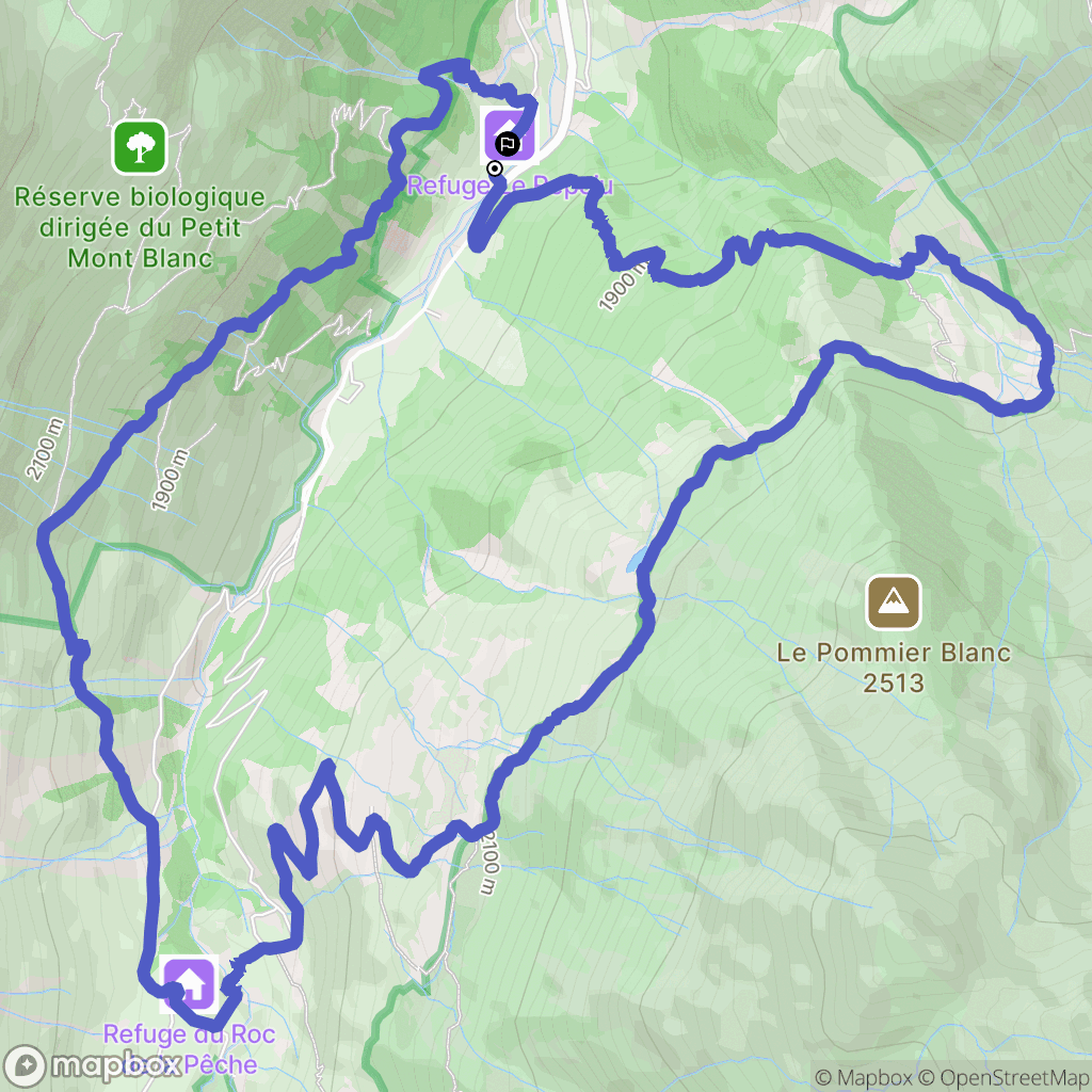 Pralognan-la-Vanoise : carte du parcours de randonnée - France