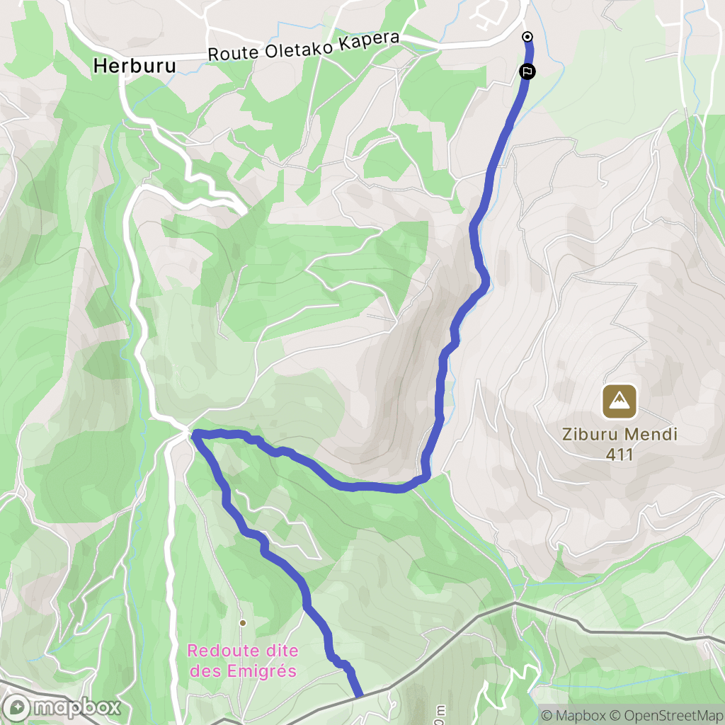 Urrugne : carte du parcours de randonnée - France