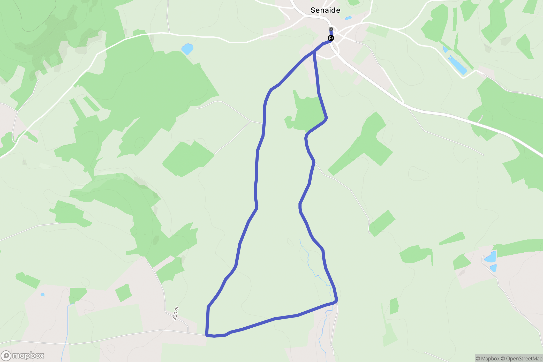 Senaide : carte du parcours de randonnée - France