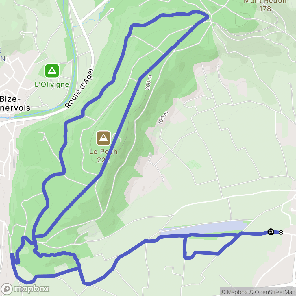 Argeliers : carte du parcours de randonnée - France