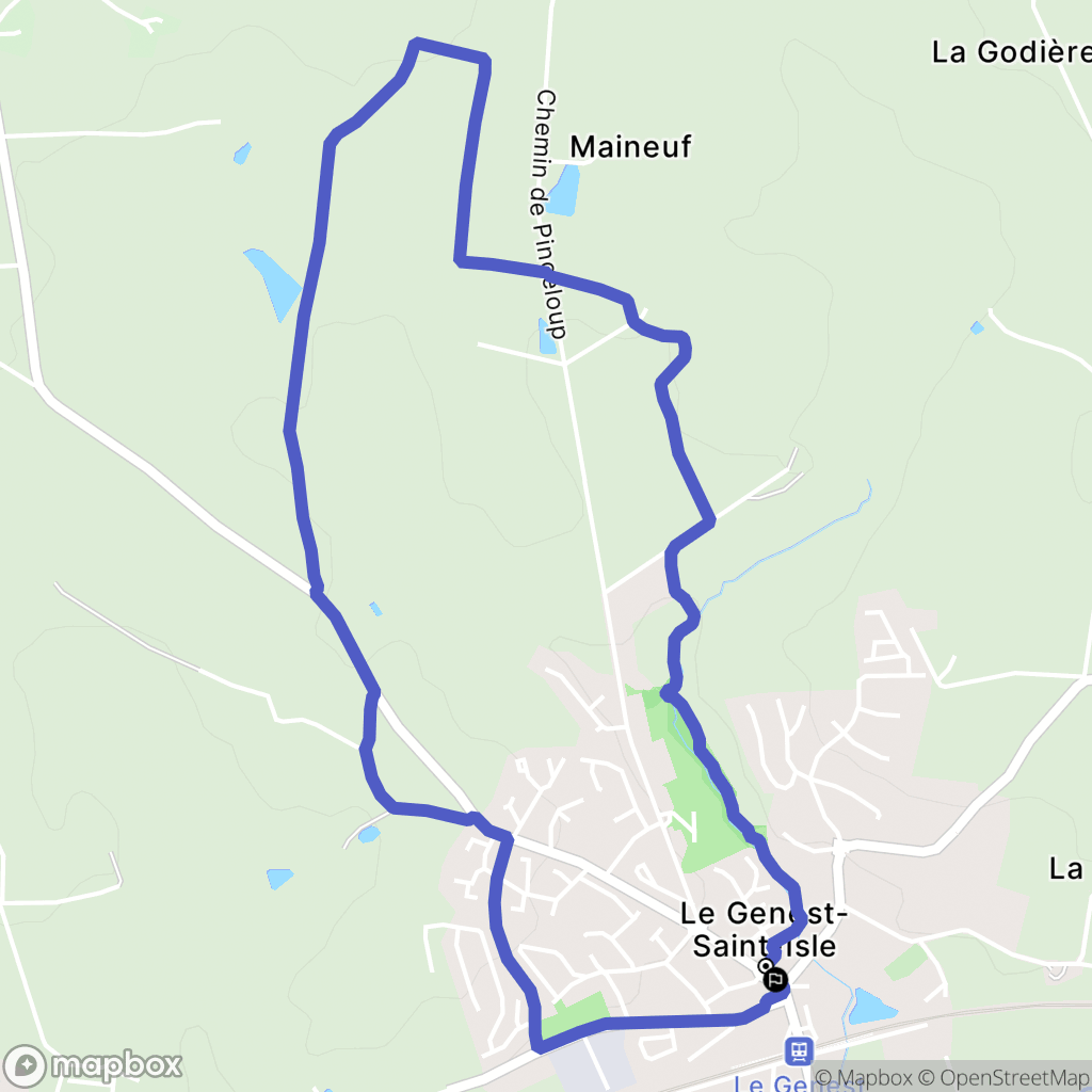 Le Genest-Saint-Isle : carte du parcours de randonnée - France