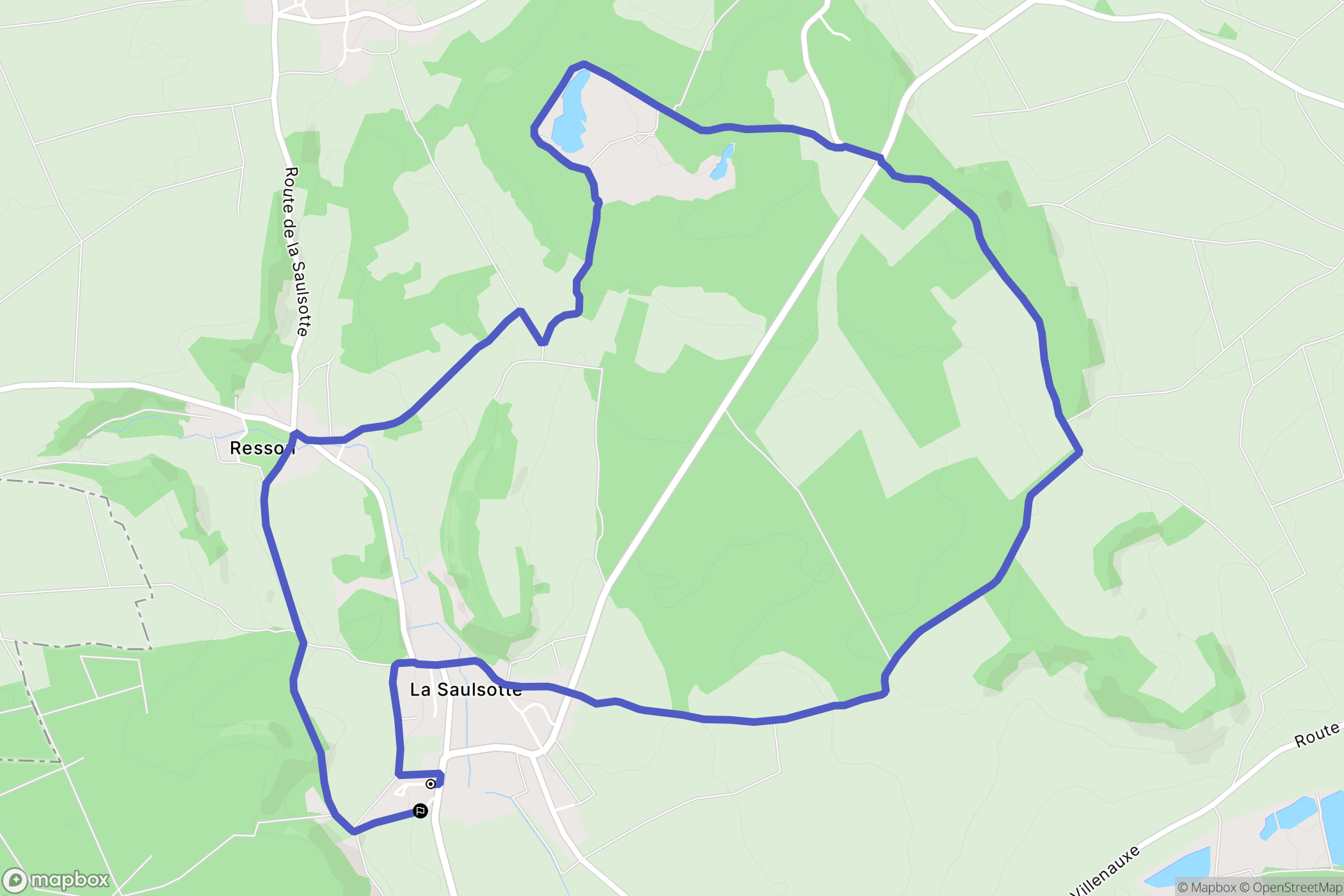 La Saulsotte : carte du parcours de randonnée - France