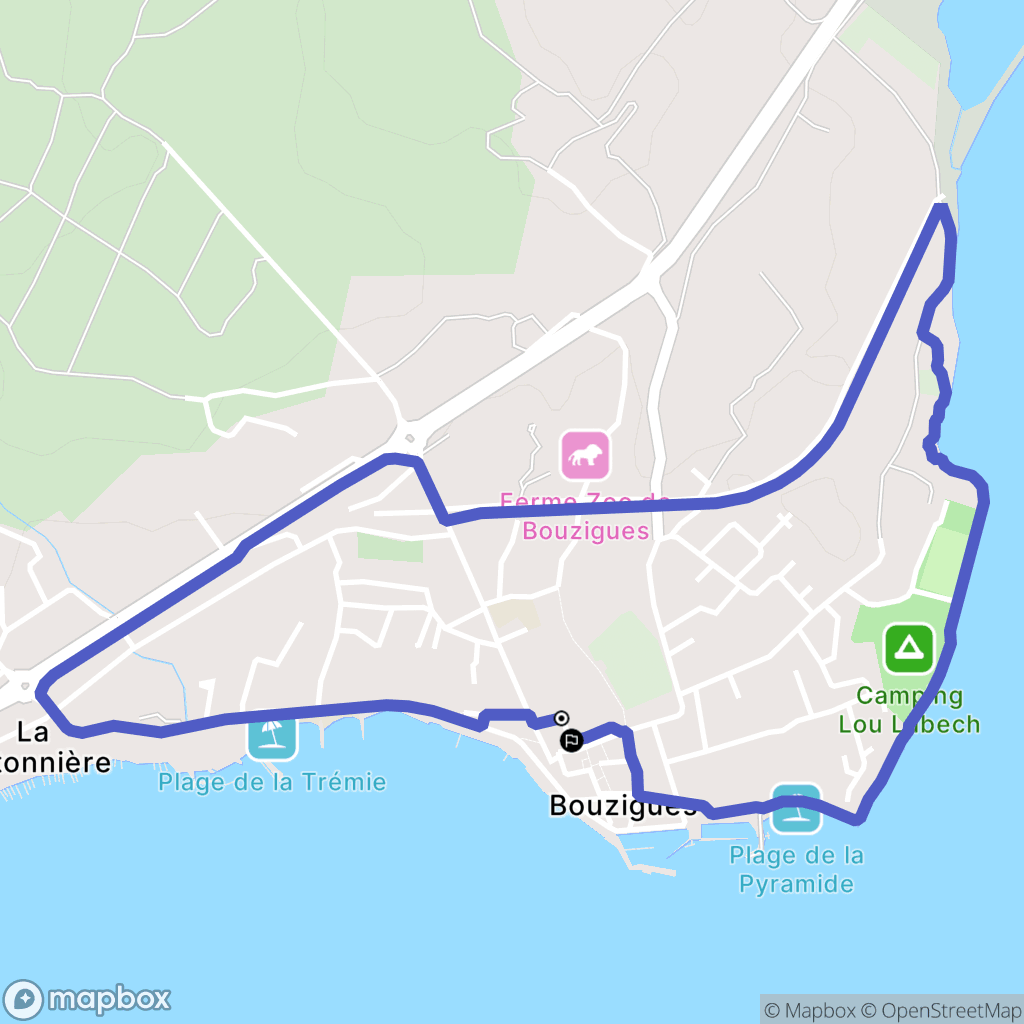 Bouzigues : carte du parcours de randonnée - France