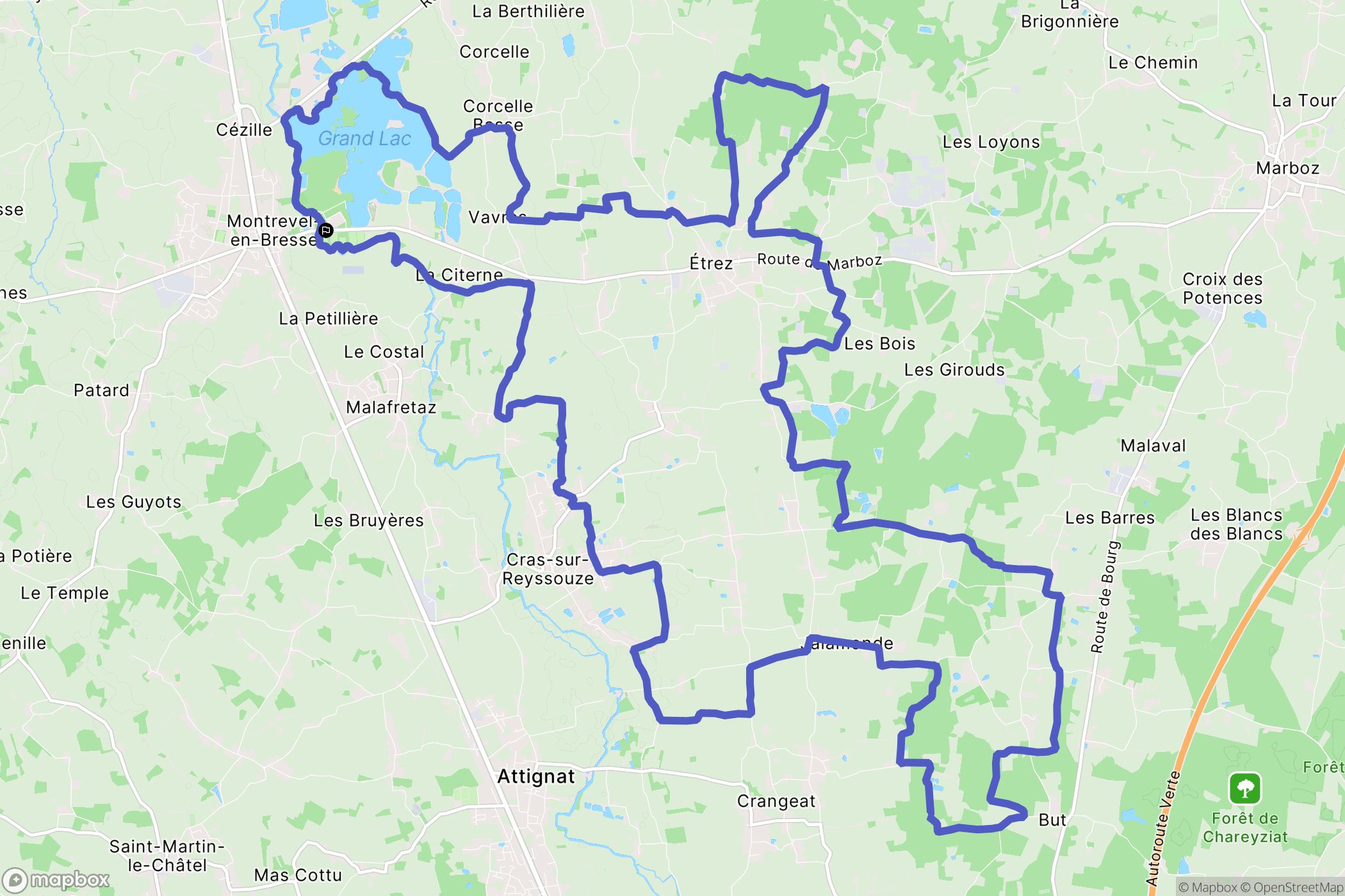 Malafretaz : carte du parcours de randonnée - France