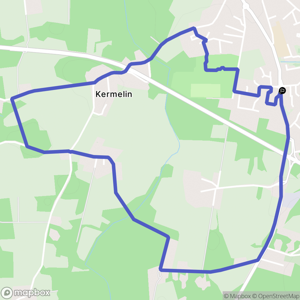 Kervignac : carte du parcours de randonnée - France