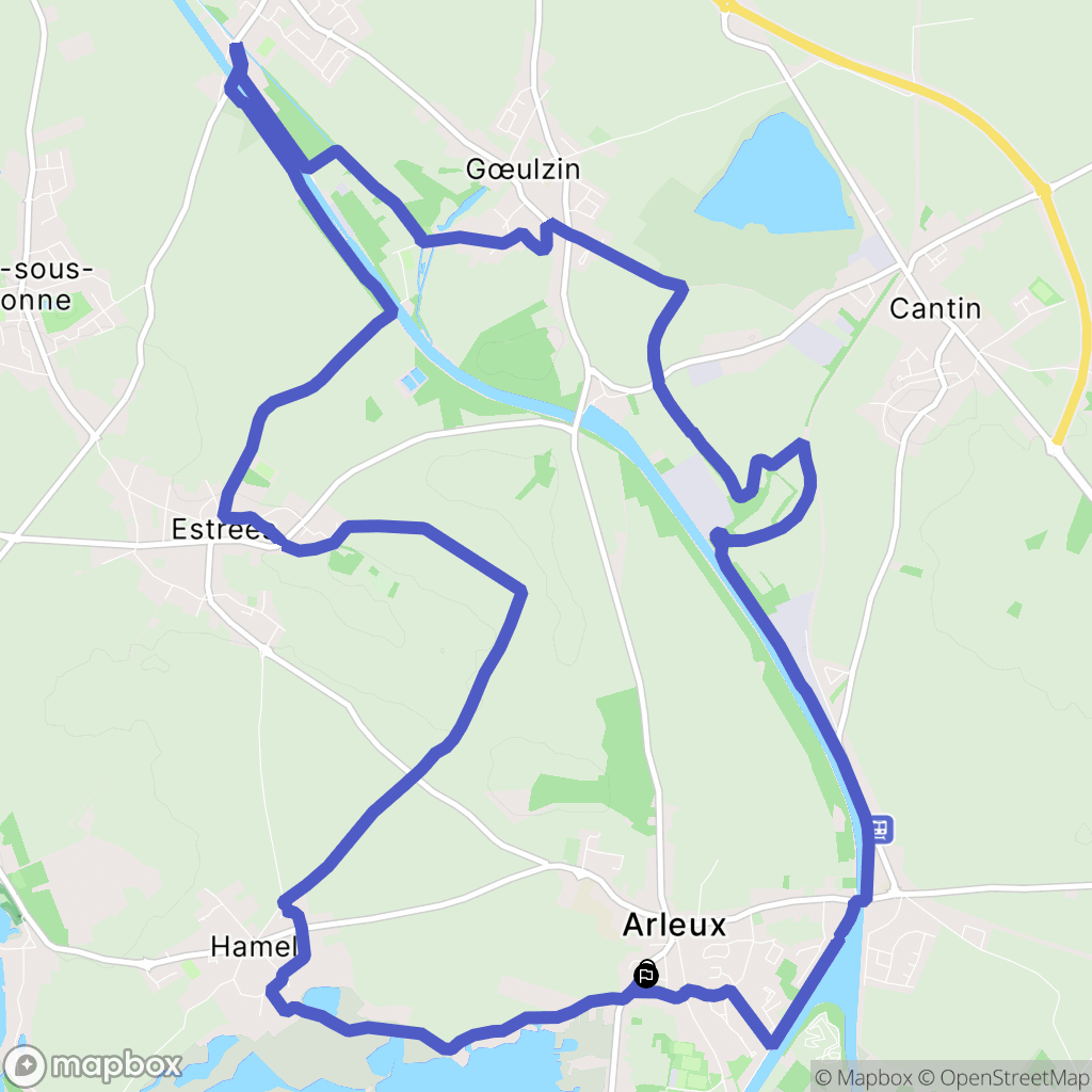 Arleux : carte du parcours de randonnée - France