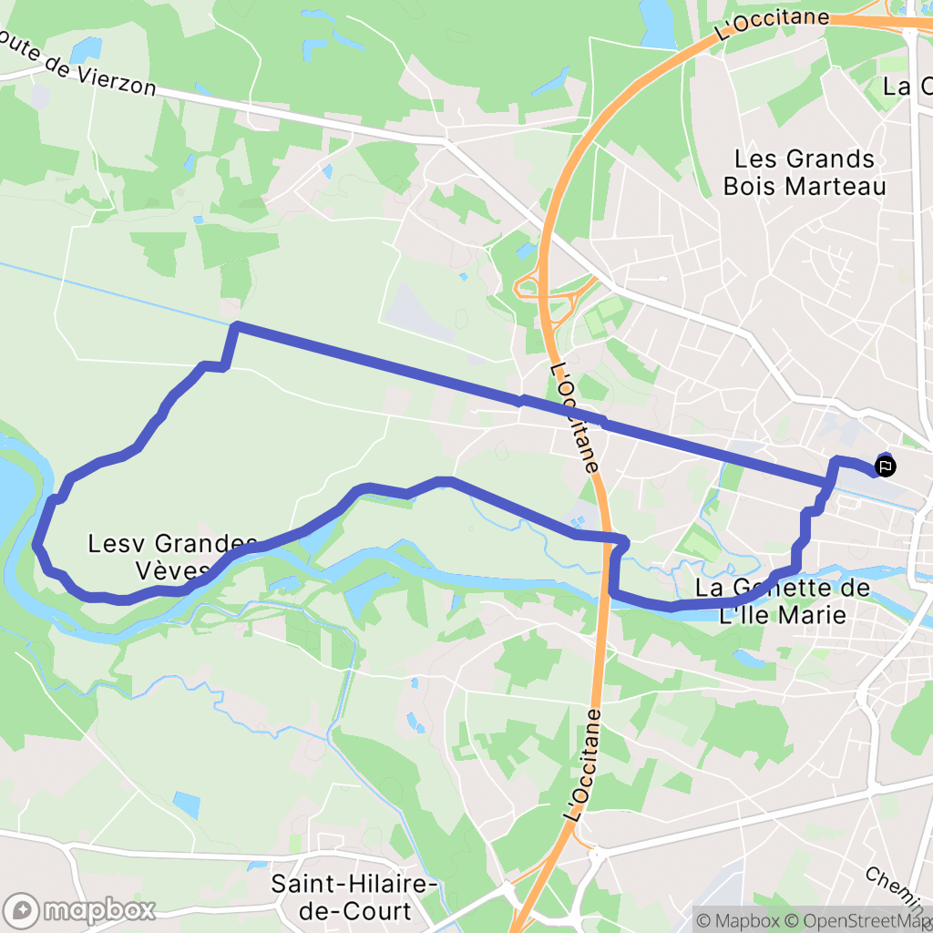 Vierzon : carte du parcours de randonnée - France